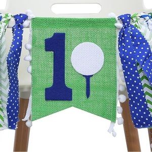 1st birthday highchair golf hole-in-one theme banner